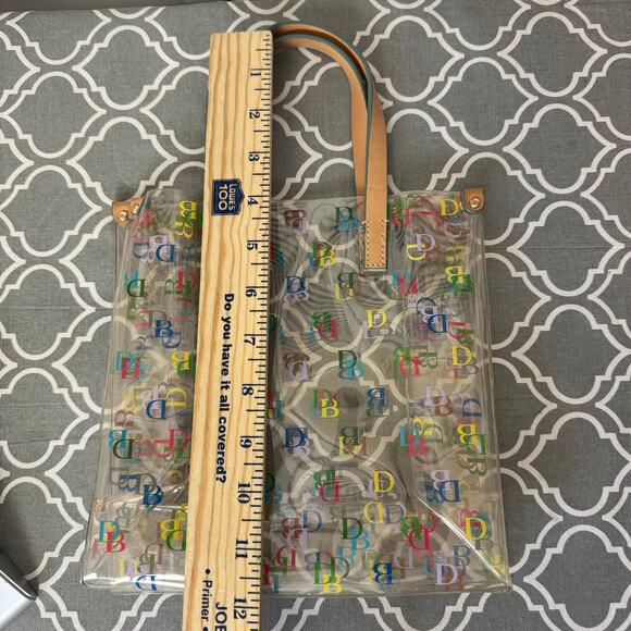Vtg. Dooney & Bourke Signature Small Clear Lunch Mini Tote Bag Leather — Rainbow - Picture 4 of 9
